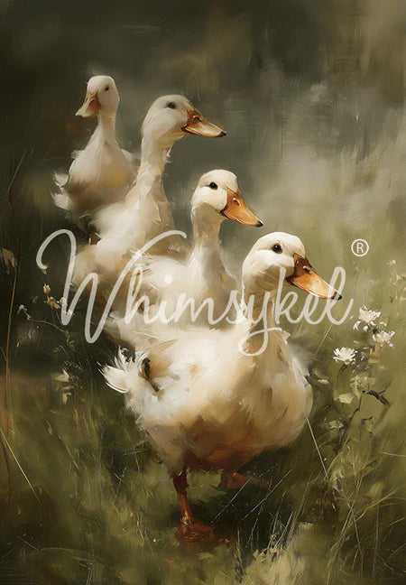 DUCKS IN A ROW - 18LB DECOUPAGE TISSUE PAPER - WHIMSYKEL DESIGNS