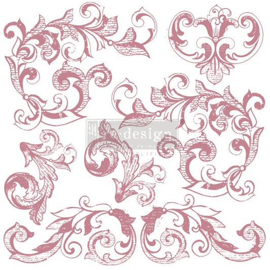 ELEGANT SCROLLS - CLEARLY-ALIGNED DECOR STAMPS - 12 X 12 CLEAR CLING