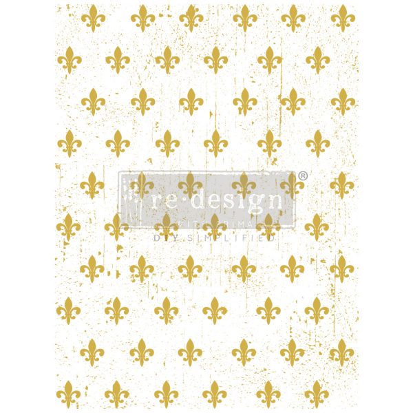 FLEUR DE LIS – TOTAL SHEET SIZE 18″X24″, CUT INTO 2 SHEETS - GOLD TRANSFER