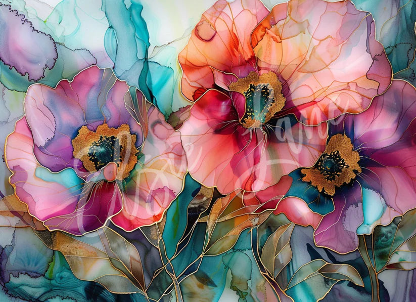 FLORAL STUDY 1 - ELSIE LANE DECOUPAGE TISSUE - 18LB - 29" X 21"