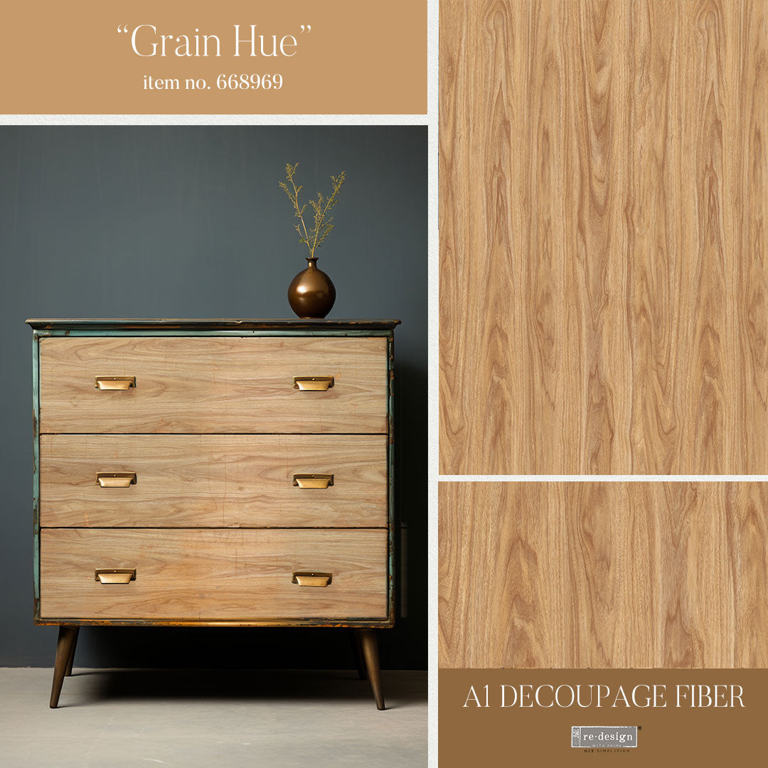 GRAIN HUE - A1 DECOUPAGE FIBER PAPER - REDESIGN DECOUPAGE IMAGE - A1 - 23.4" X 33.1"
