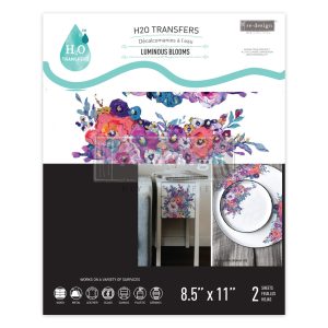 LUMINOUS BLOOMS - 2 Sheets , 8.5" X 11" - H20 Transfers