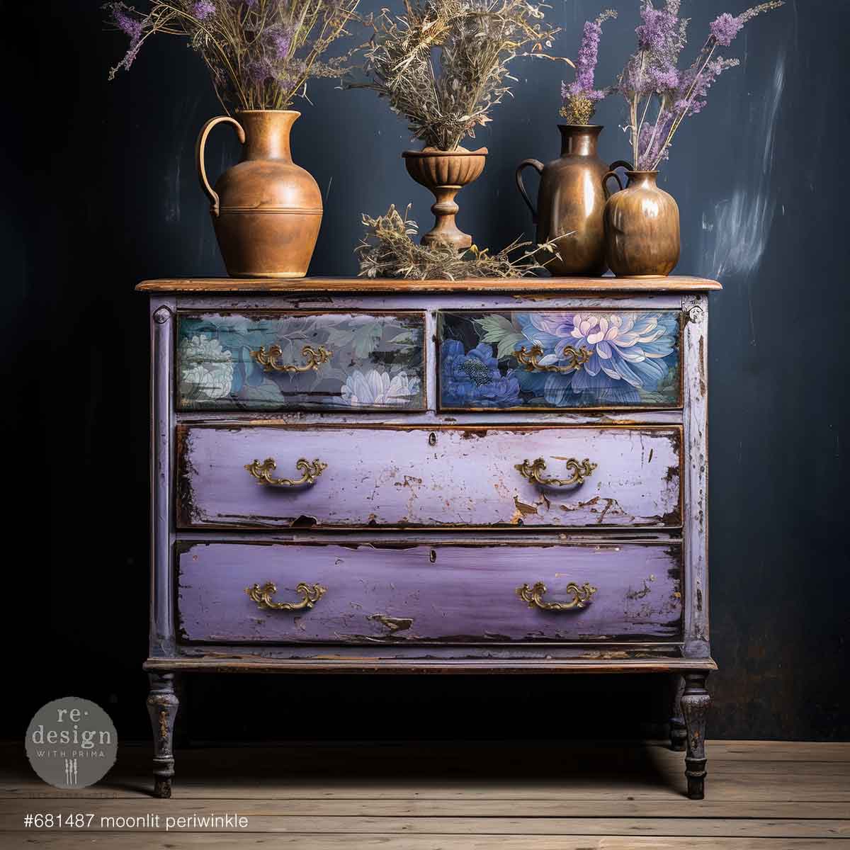 MOONLIT PERIWINKLE -A3 Decoupage Fiber– 1 sheet, 11.7″x16.5″