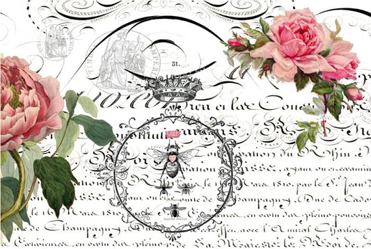 QUEEN BEE - ROYCYCLED DECOUPAGE TISSUE PAPER - 20" BY 29 '