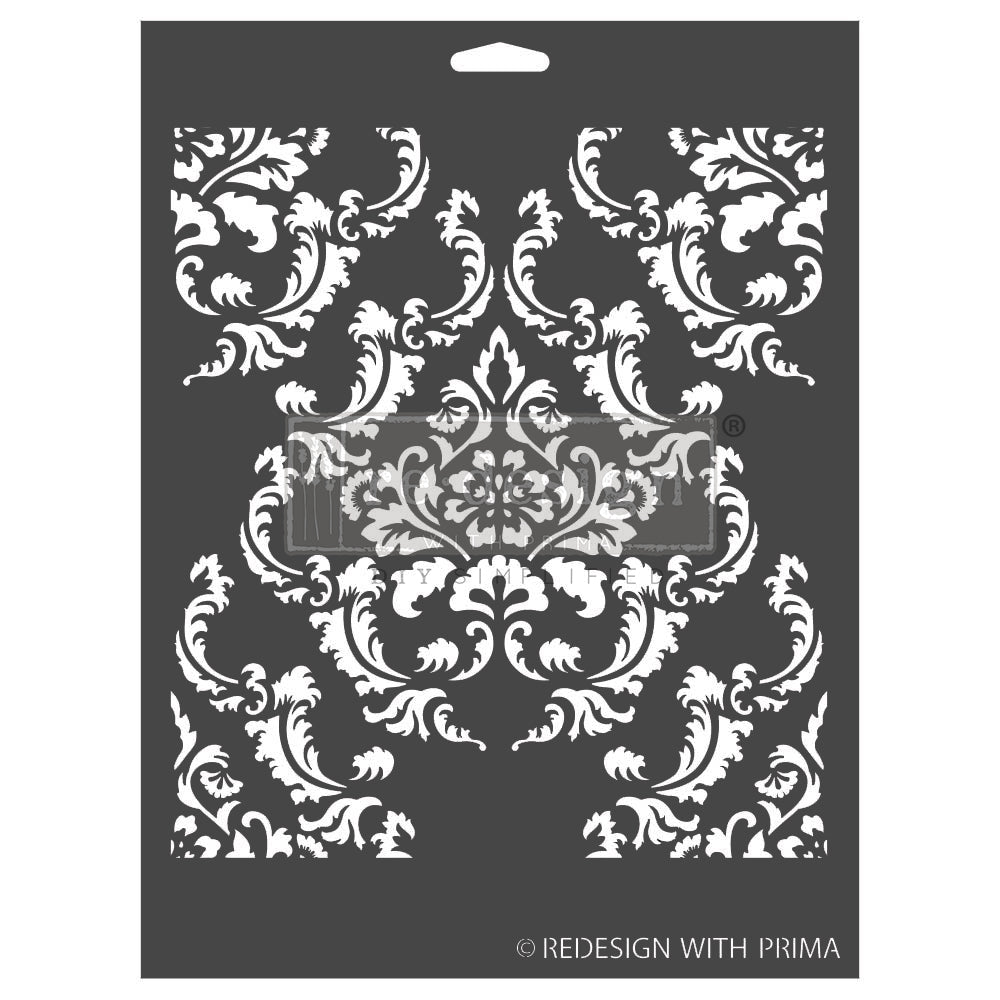 REGAL STRIAE - 3D DECOR STENCIL - 1 pc, sheet size 9" x 12"