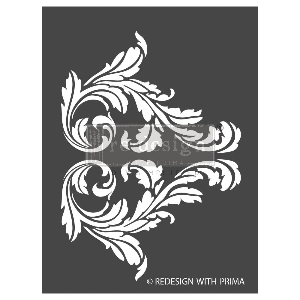 SPLENDID SCROLL - 3D Decor Stencils - 1 pc, sheet size 9" x 12"