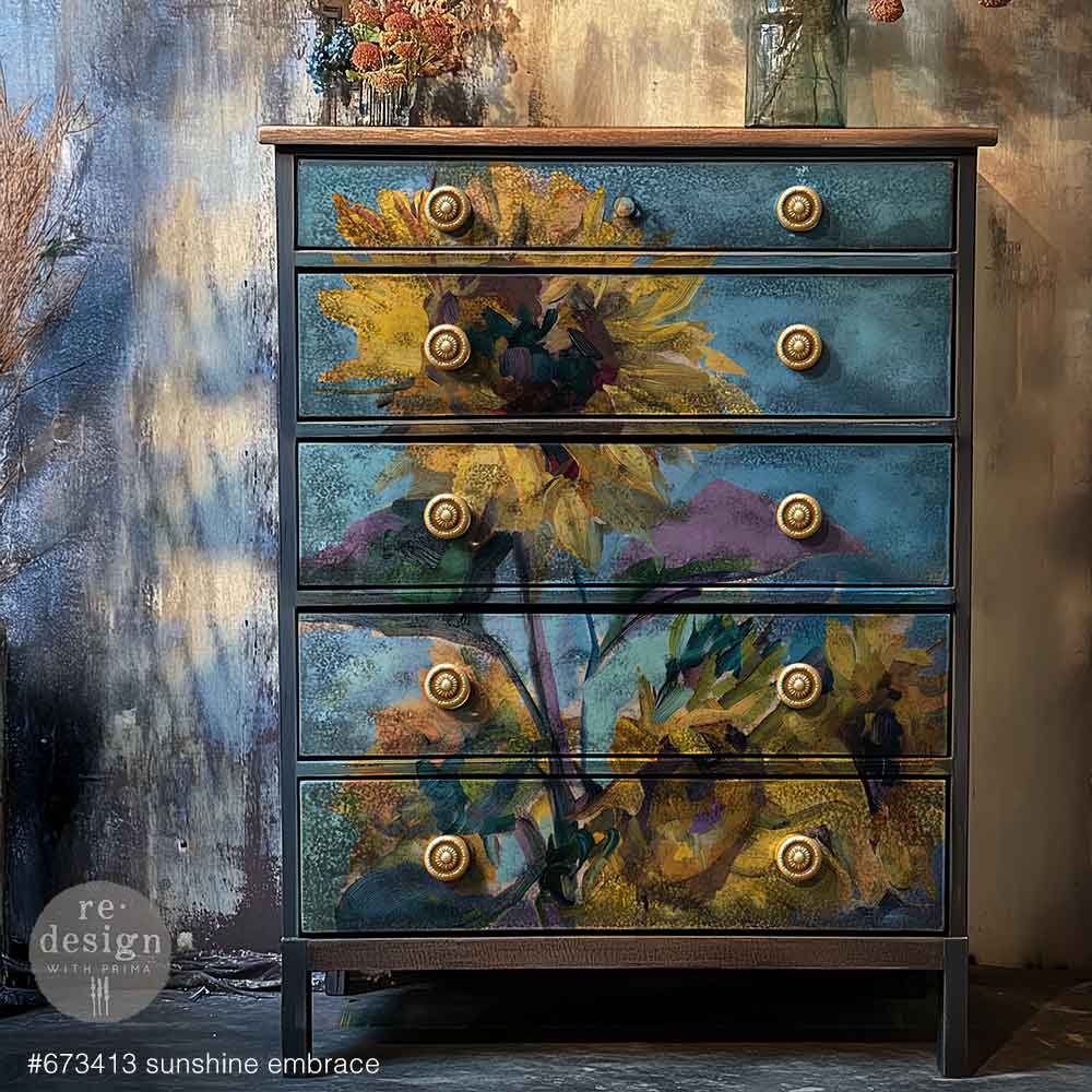 SUNSHINE EMBRACE - REDESIGN WITH PRIMA - A1 DECOUPAGE FIBER PAPER