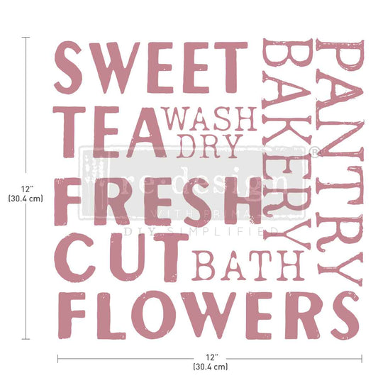 SWEET TEA - Redesign Decor Stamp - 12″x12″ (9 pcs)
