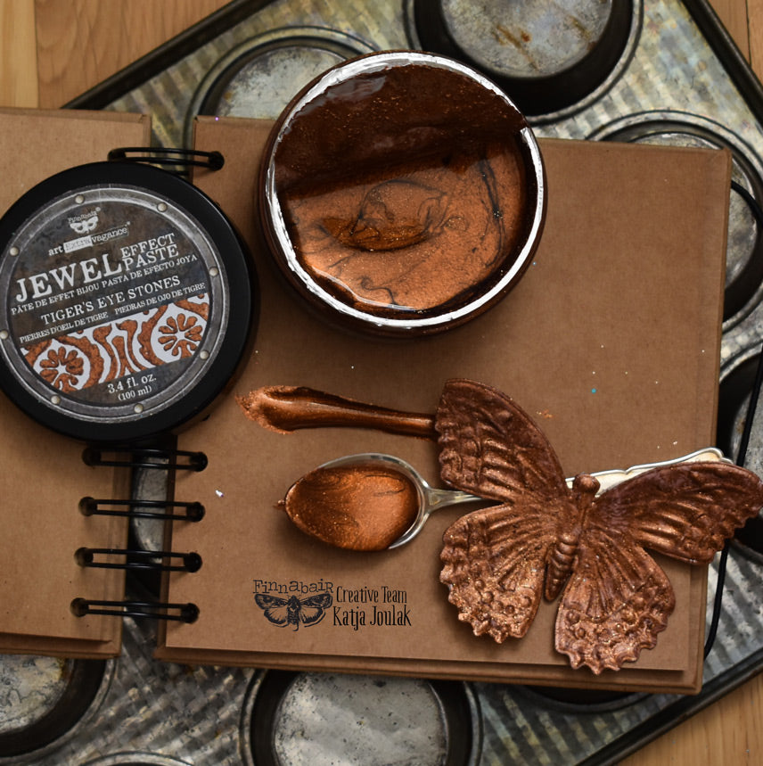 TIGER'S EYE STONES - ART EXTRAVAGANCE - JEWEL TEXTURE PASTE -  1 JAR, 3.4 FL oz ( 100 ml)