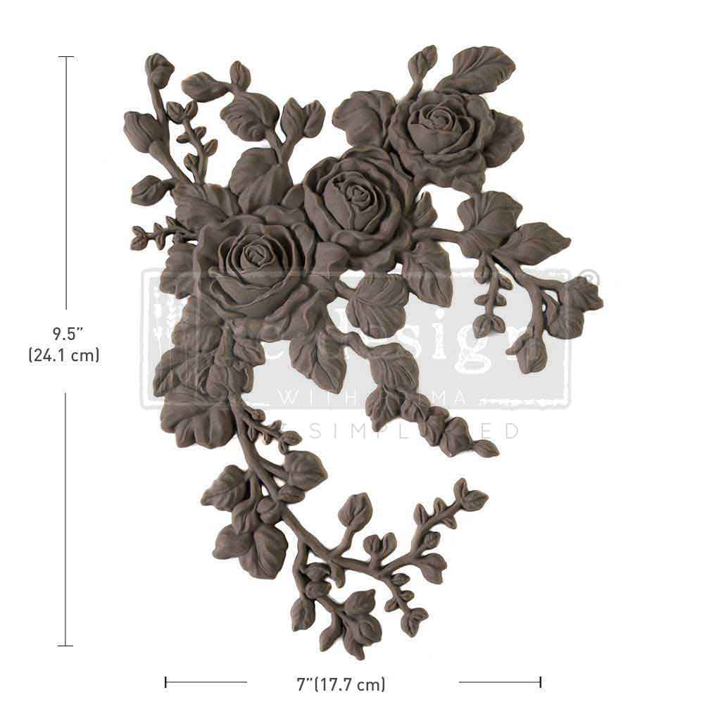 VELVET CASCADE LEFT - DECOR POLY - – 9.5″x7″x0.5″ (24.1cmx17.8cmx1.3cm)