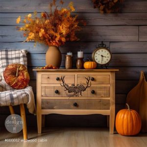 WILDWOOD CABIN - DECOR STENCIL - REDESIGN WITH PRIMA - 1 pc, sheet size 9" by 12"