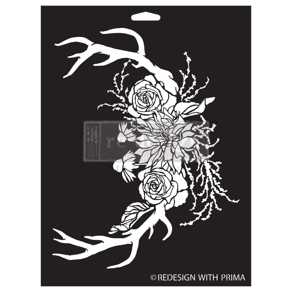 WILDWOOD CABIN - DECOR STENCIL - REDESIGN WITH PRIMA - 1 pc, sheet size 9" by 12"