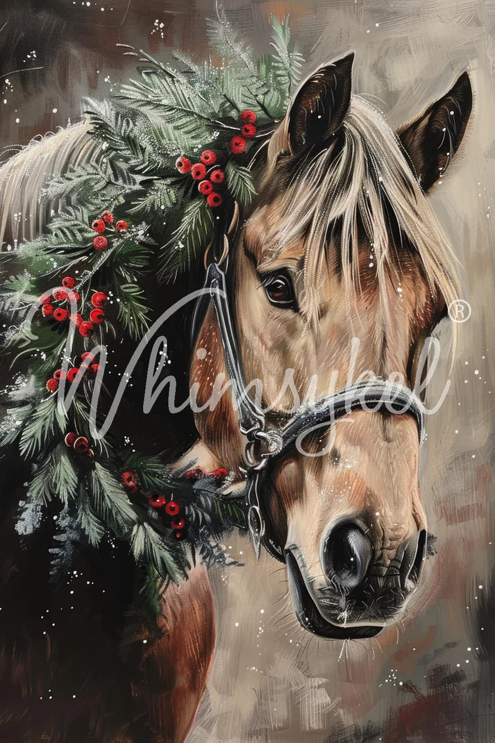 YULETIDE STEED - WHIMYKEL DESIGNS 18LB TISSUE PAPER - 2 SIZES