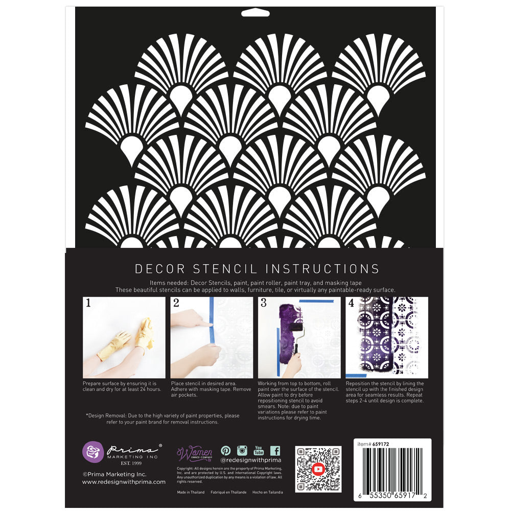 DECO PEACOCK - REDESIGN WITH PRIMA DECOR STENCIL KACHA