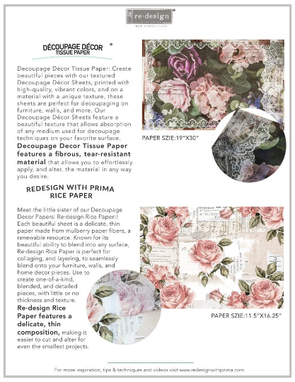 PRETTY MEADOWS  - REDESIGN DECOUPAGE DÉCOR TISSUE PAPER