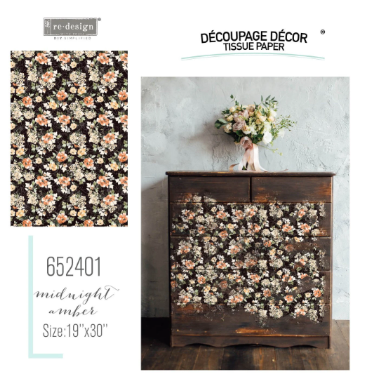 MIDNIGHT AMBER  - REDESIGN DECOUPAGE DÉCOR TISSUE PAPER
