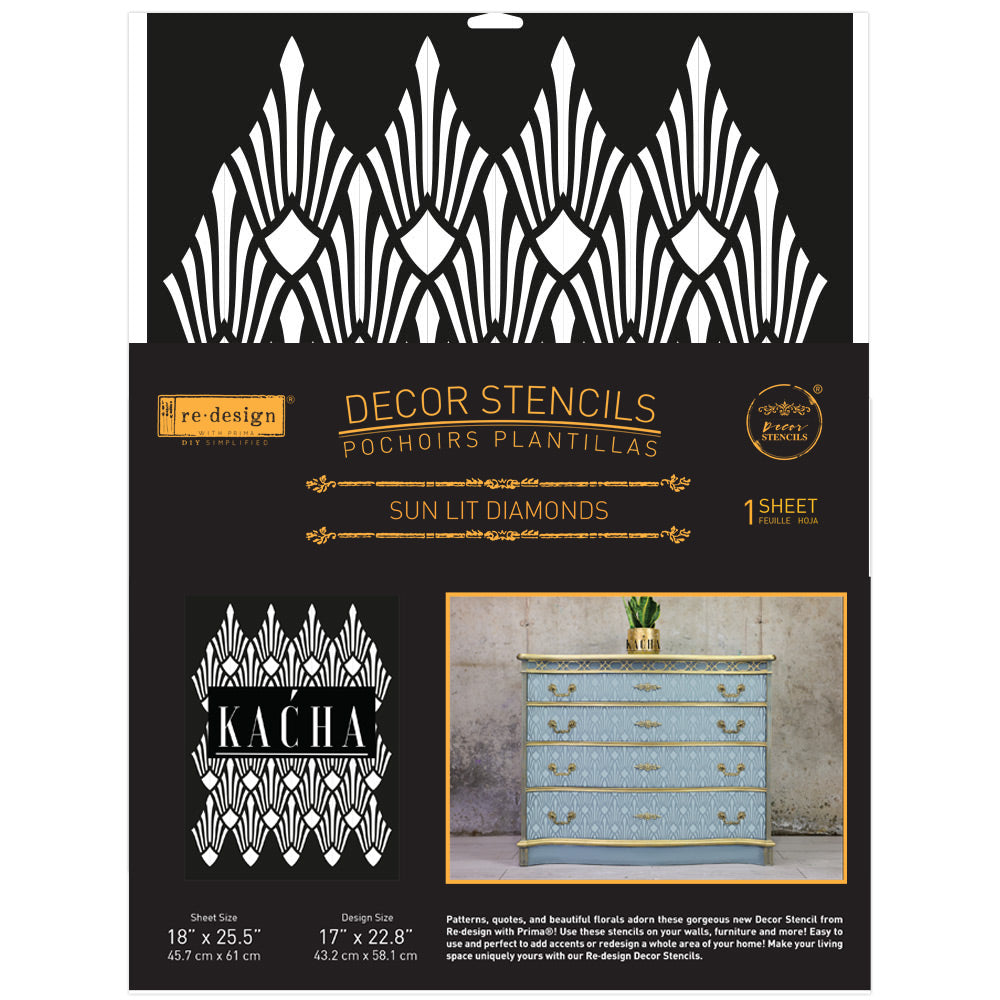 SUN LIT DIAMONDS - REDESIGN WITH PRIMA STENCIL