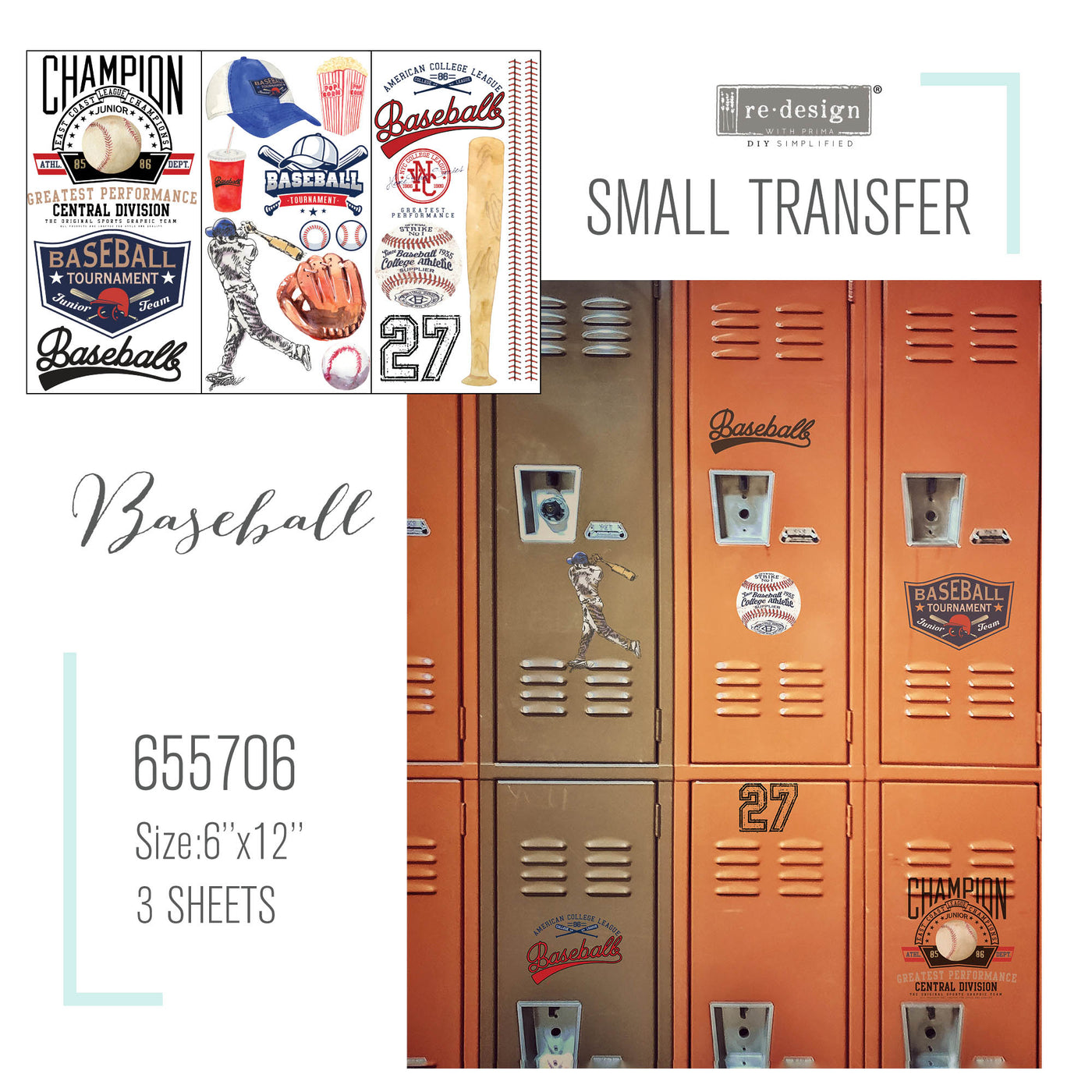 BASEBALL - SMALL TRANSFER - REDESIGN WITH PRIMA