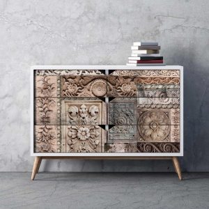 CARVED STONEWORK - A1 DECOUPAGE FIBER  - 1 SHEET, A1 SIZE