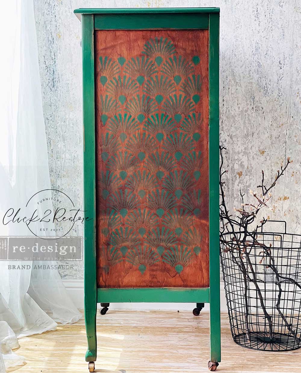 DECO PEACOCK - REDESIGN WITH PRIMA DECOR STENCIL KACHA