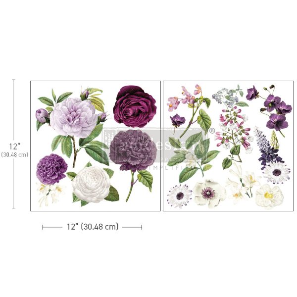 MAJESTIC BLOOMS  - MAXI TRANSFER - DECOR TRANSFERS - 12”X12”