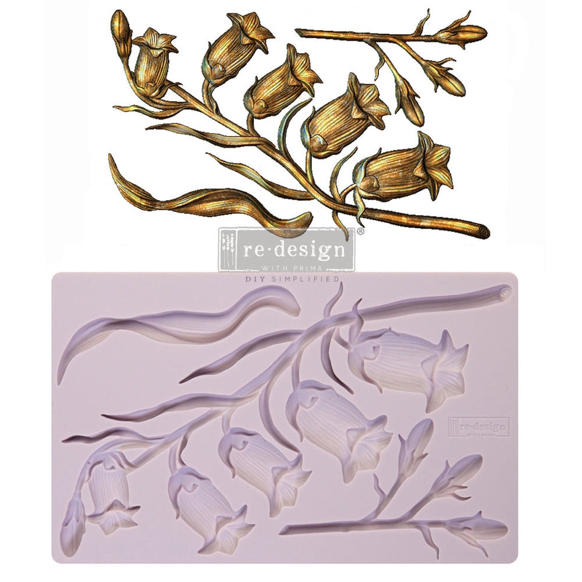 SWEET BELLFLOWER – 8″X5″, 8MM THICKNESS - REDESIGN DECOR MOULDS®