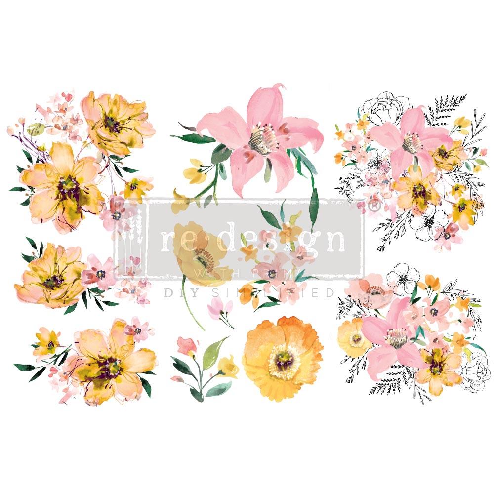 WATERCOLOR LUSH - SMALL TRANSFER - DECOR TRANSFER - REDESIGN WITH PRIMA