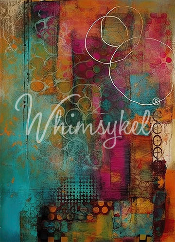 COLORFUL ECHOES - WHIMSYKEL DESIGNS - DECOUPAGE TISSUE PAPER - 21" BY 29"