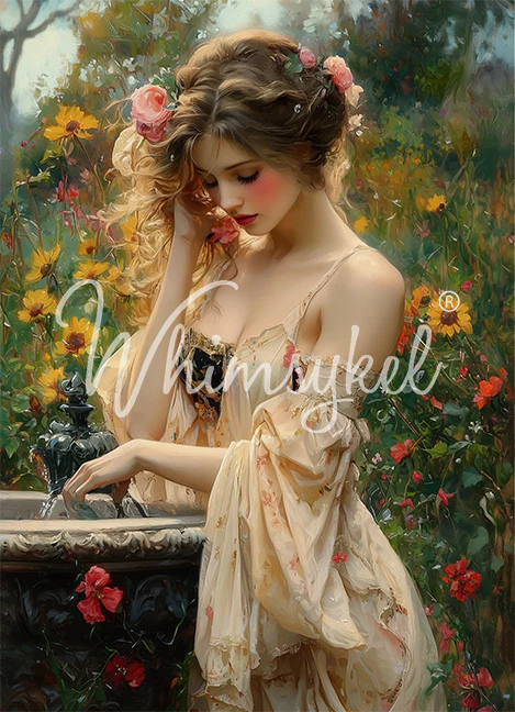 ROSEWATER FOUNTAIN - WhimsyKel Designs - 18lb Tissue Paper - 21" by 29 "