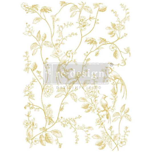 A BIRD SONG -  DECOR TRANSFERS - GOLD FOIL KACHA