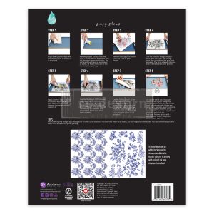 AZURE FLORALS ll - 2 SHEETS, 8.5" x 11" - H20 TRANSFERS