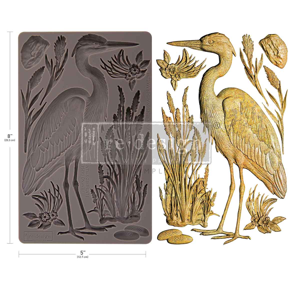 FEATHERED STILLNESS - DECOR MOULDS - 1 PC - 5' BY 8" BY 8MM