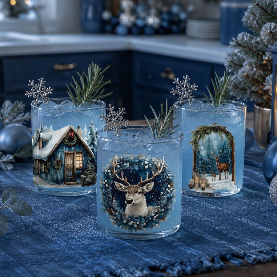 BLUE RIDGE WINTER - LUXE TRANSFERS - 2 SHEETS , 3.25" X 11.5"