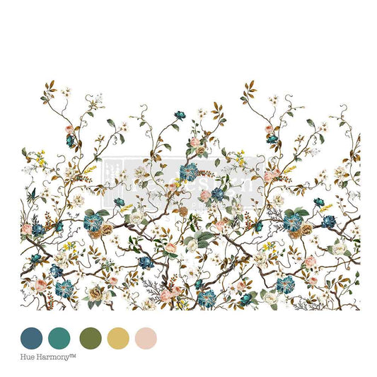 BLUE VINE - Decor Transfers® – total sheet size 24″x35″, cut into 4 sheets