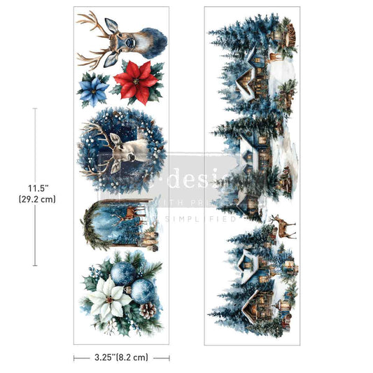 BLUE RIDGE WINTER - LUXE TRANSFERS - 2 SHEETS , 3.25" X 11.5"