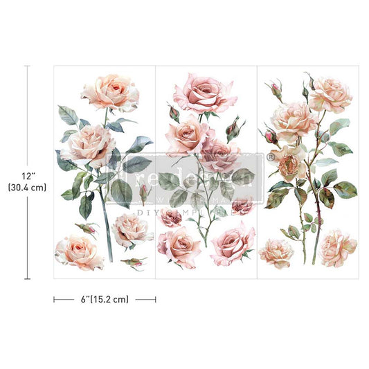 BLUSH SYMPHONY -SMALL TRANSFER  – 3 sheets, 6″x12″
