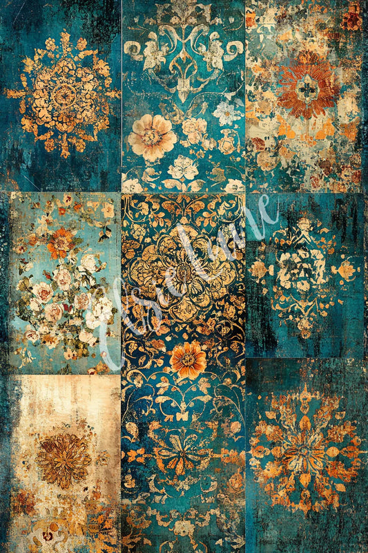 BOHO BACKGROUNDS - ELSIE LANE DECOUPAGE TISSUE PAPERS - 18LB - 21" BY 29"