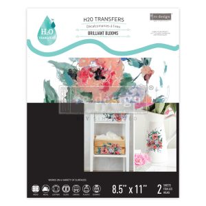 BRILLIANT BLOOMS - 2 SHEETS, 8.5″X11″- H2O TRANSFERS