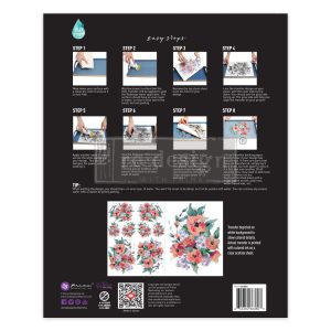 BRILLIANT BLOOMS - 2 SHEETS, 8.5″X11″- H2O TRANSFERS