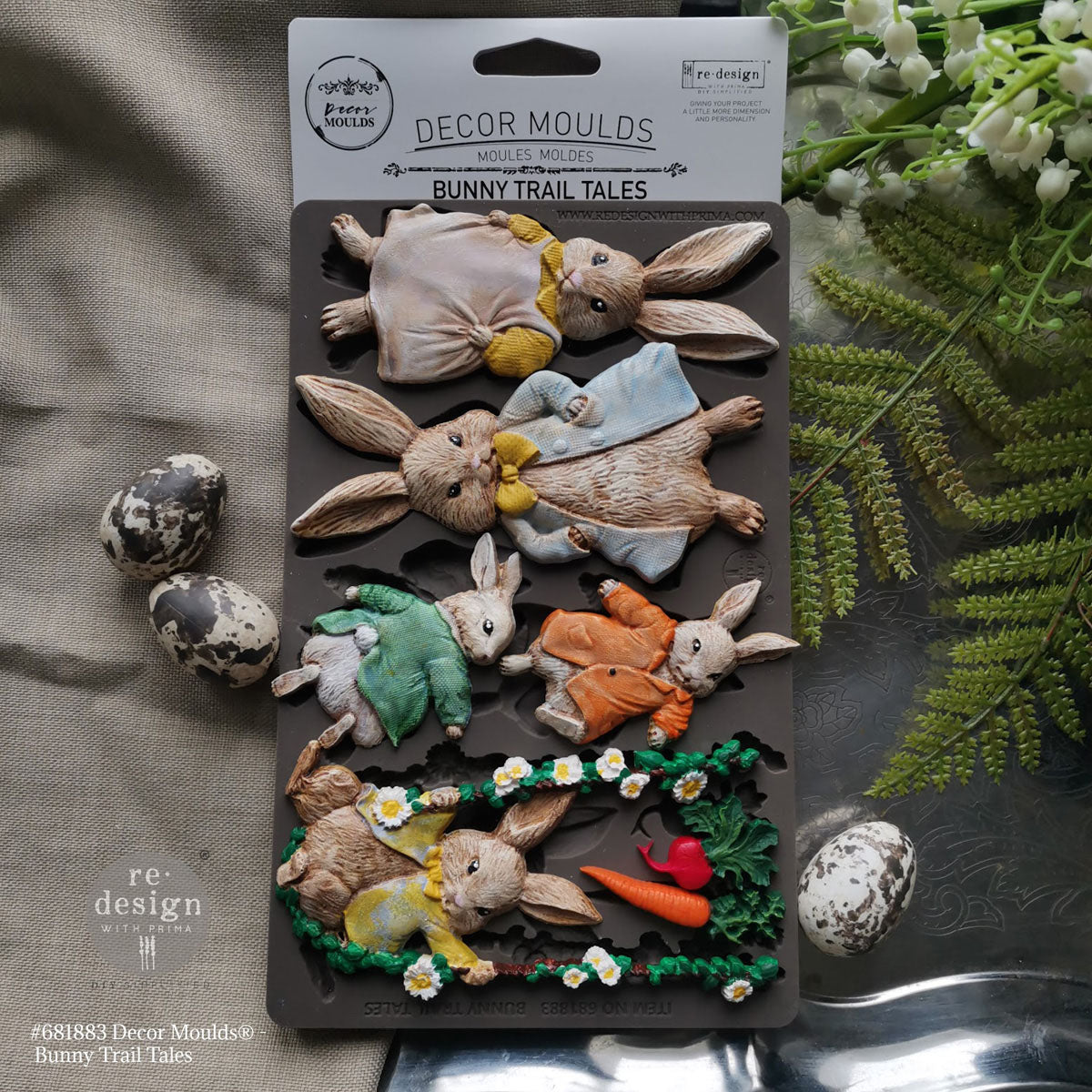 BUNNY TRAIL TAILS  – 1 pc, 5″x8″x8mm - Decor Moulds®