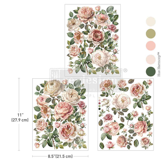 BLUSH BLOSSOMS - MIDDY TRANSFERS ® -  3 sheets, 8.5″x11″