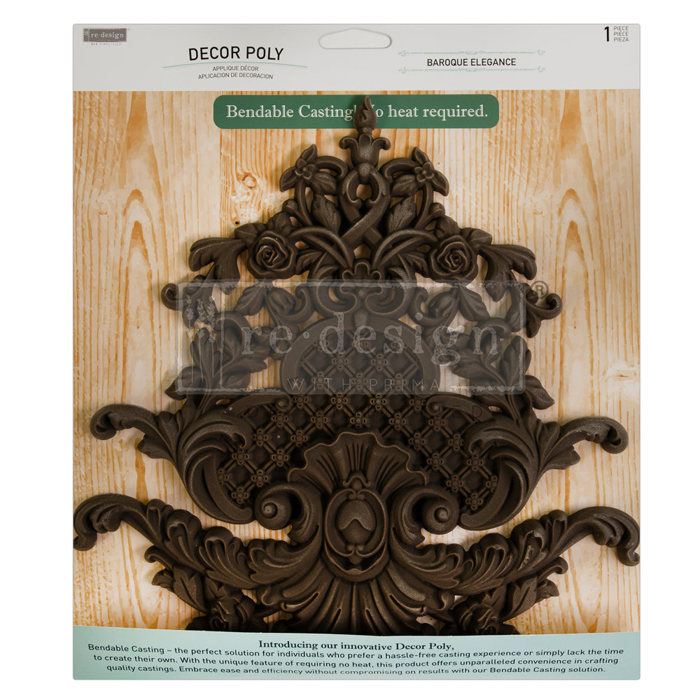 BAROQUE ELEGANCE –  DECOR POLY – 10″X9.89″X0.49″ / 25.4CMX25.1CMX1.2CM