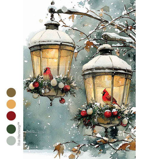 CARDINAL CHRISTMAS - A4 Decoupage – 1 sheet, 8.27″x11.69″