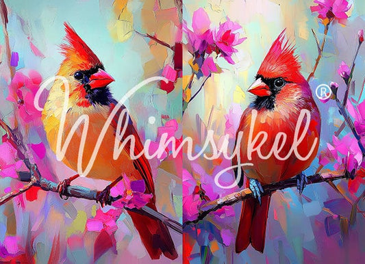 CARDINAL COMPANIONS - WHIMSYKEL DESIGNS - 29" BY 21" - 18LB TISSUE PAPER
