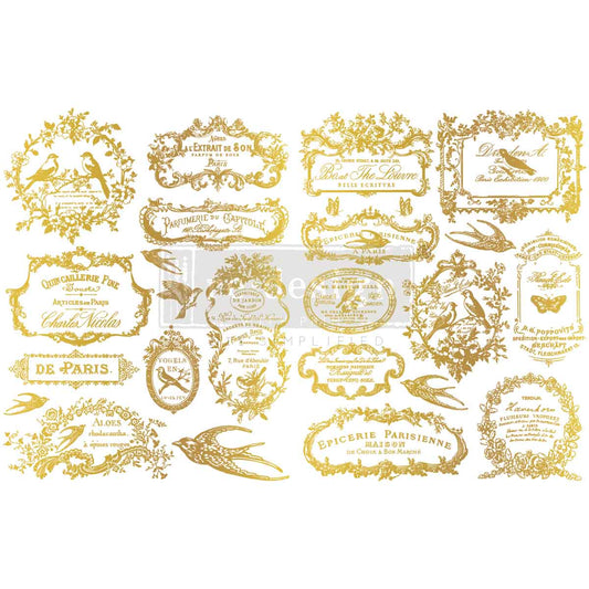 CHANT DU MATIN - H20 TRANSFERS GOLD – 2 SHEETS , 8.5″x11″