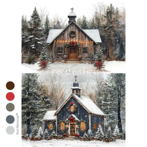 CHRISTMAS IN THE WOODS - A4 Decoupage  – 1 sheet, 8.27″x11.69″