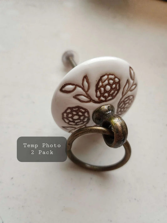 CLARICE - LARGE FLORAL LOOP CERAMIC DRAWER PULLS - UNDEAD HARDWARE