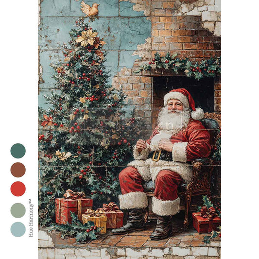 COZY CLAUS CORNER - A4 Decoupage – 1 sheet, 8.27″x11.69″