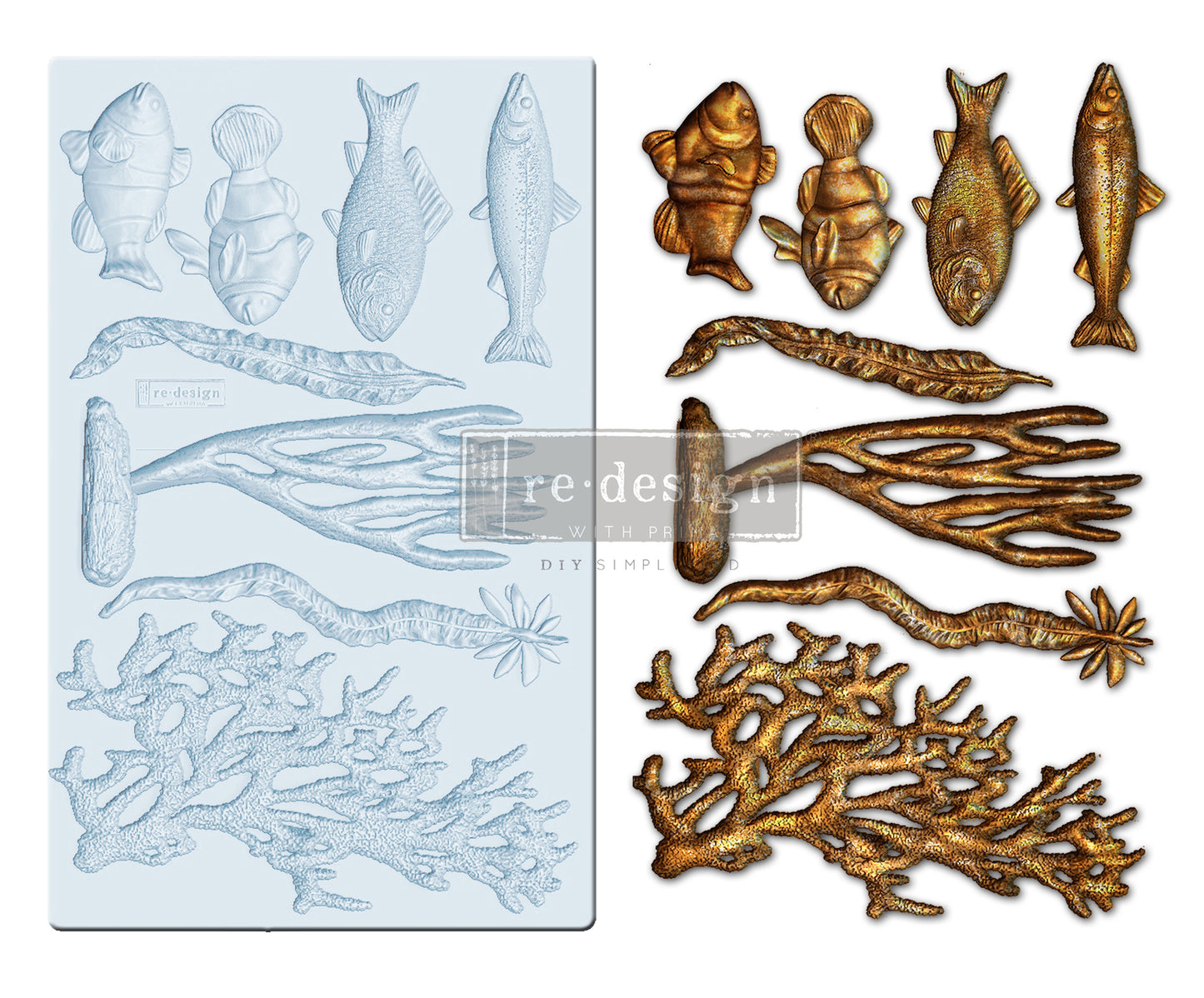CORAL REEF - Redesign Decor Moulds® – 5″x8″, 8mm thickness Copyright