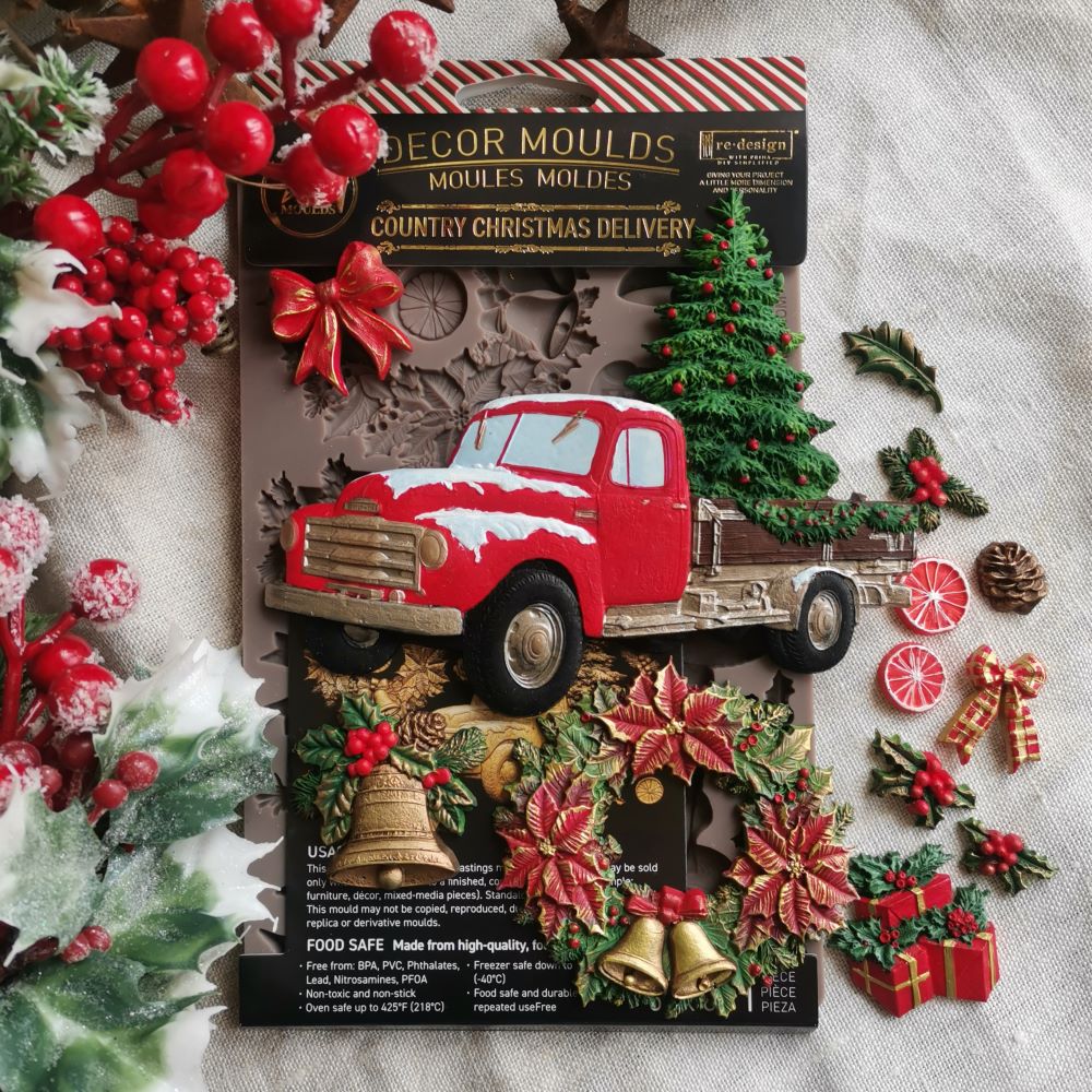 COUNTRY CHRISTMAS DELIVERY - DECOR MOULDS  – 1 pc, 5″x8″x8mm